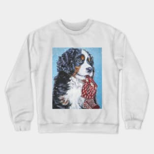 Bernese Mountain Dog Christmas Fine Art Painting Crewneck Sweatshirt